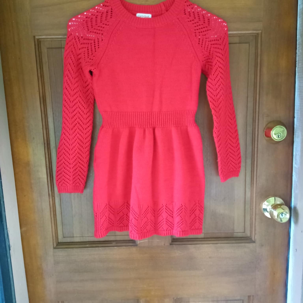 Cat & Jack Red Knit Casual Dress